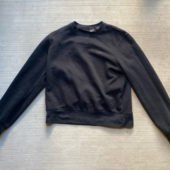 PrAna Women’s Fleece Crew Sweatshirt Size Medium Black - Picture 2 of 8